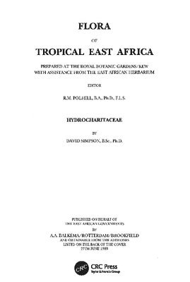 Flora of Tropical East Africa - Hydrocharitaceae (1989) 1