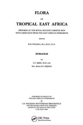 bokomslag Flora of Tropical East Africa - Moraceae (1989)