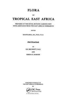 Flora of Tropical East Africa - Proteaceae (1993) 1