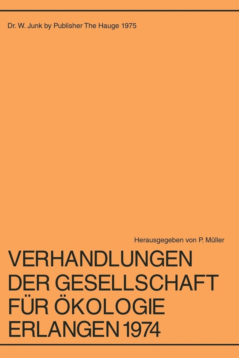 Verhandlungen der Gesellschaft für Ökologie Erlangen 1974 1