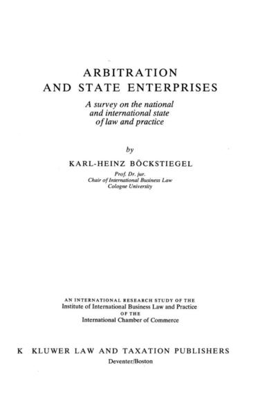 bokomslag Arbitration and State Enterprises