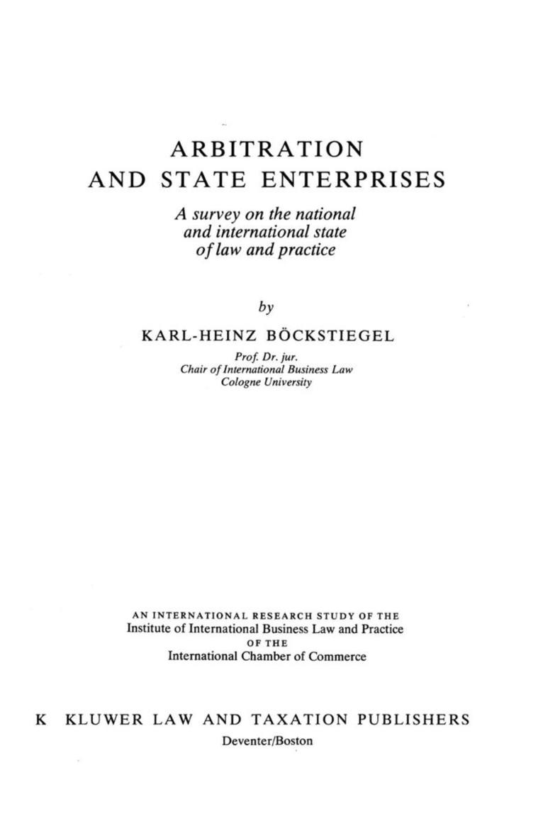 Arbitration and State Enterprises 1