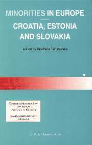 bokomslag Minorities in Europe: Croatia, Estonia and Slovakia