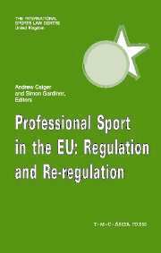 bokomslag Professional Sport in the EU:Regulation and Re-Regulation