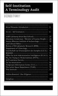 Andrea Knezovic, Chris Dreier, Gary Farrelly - Self-Institutionalization Reader, Häftad