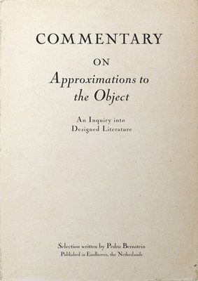 Pedro Bernstein - Commentary on Approximations to the Object, Inbunden