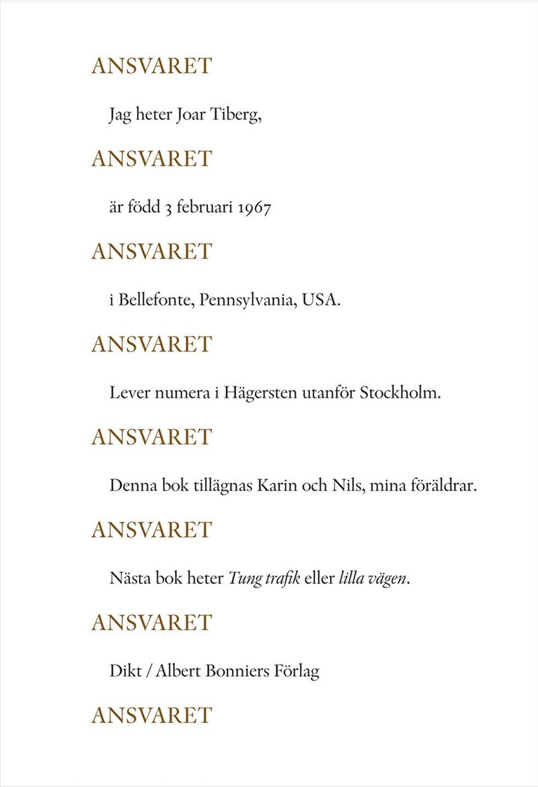 Ansvaret Ansvaret Ansvaret Ansvaret 1