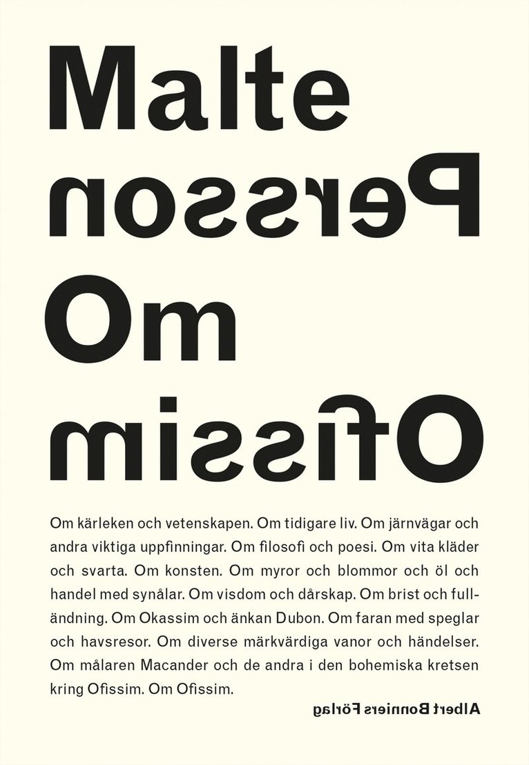 Malte Persson - Om Ofissim, Inbunden