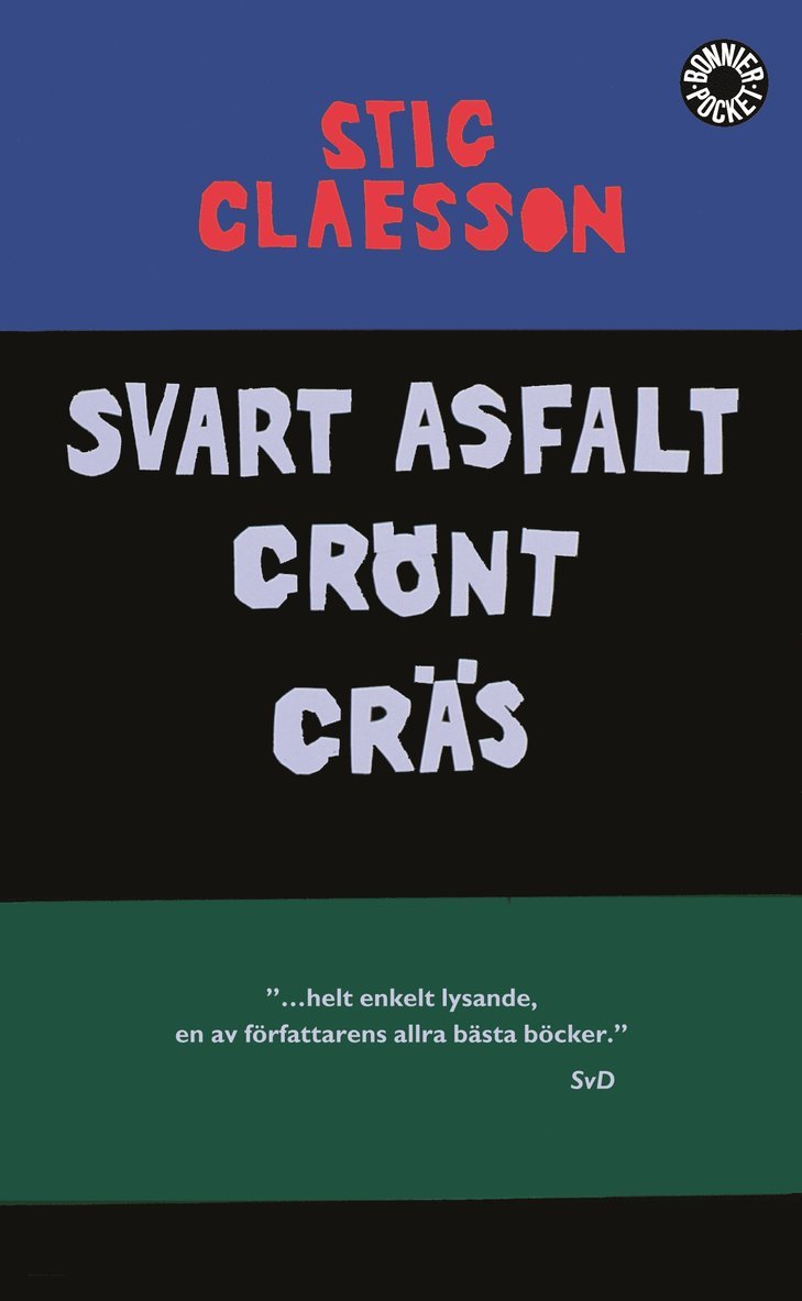 Svart asfalt grönt gräs