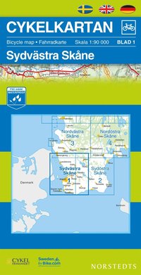 bokomslag Cykelkartan Blad 1 Sydvästra Skåne : 1:90000