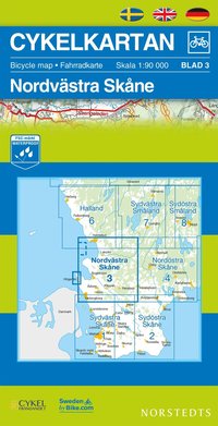 bokomslag Cykelkartan Blad 3 Nordvästra Skåne : 1:90000