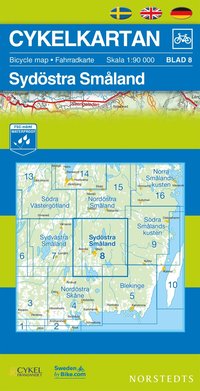 bokomslag Cykelkartan Blad 8 Sydöstra Småland : 1:90000