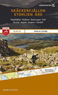 bokomslag Outdoorkartan Skäckerfjällen Storlien Åre : Blad 10 skala 1:75000