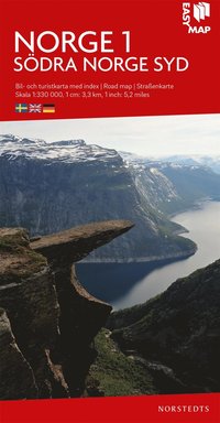 bokomslag Södra Norge 1 syd EasyMap : Skala 1:330.000