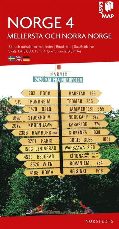 bokomslag Mellersta och norra Norge EasyMap : Skala 1:415.000