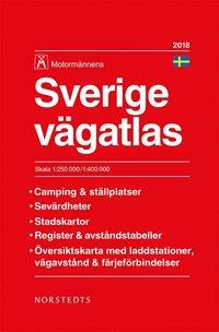 bokomslag Sverige Vägatlas 2018 Motormännen : Skala 1:250.000-1:400.000