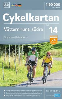 bokomslag Cykelkartan Blad 14 Vättern runt, södra delen : Skala 1:90.000