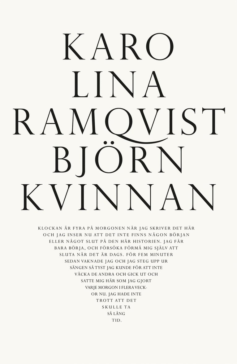 Karolina Ramqvist - Björnkvinnan, Inbunden