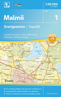 bokomslag 1 Malmö Sverigeserien Topo50 : Skala 1:50 000