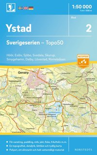 bokomslag 2 Ystad Sverigeserien Topo50 : Skala 1:50 000