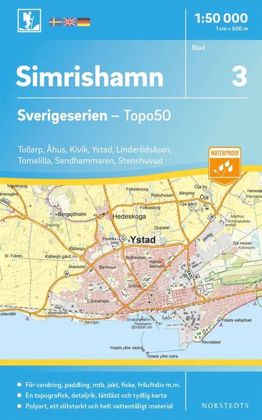 bokomslag 3 Simrishamn Sverigeserien Topo50 : Skala 1:50 000