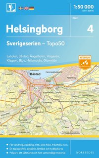 bokomslag 4 Helsingborg Sverigeserien Topo50 : Skala 1:50 000