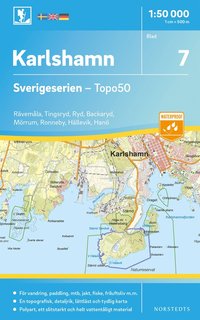 bokomslag 7 Karlshamn Sverigeserien Topo50 : Skala 1:50 000