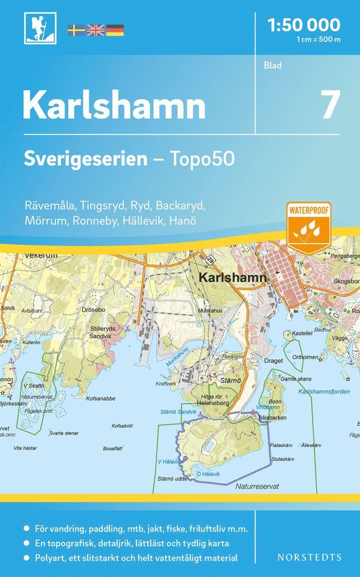7 Karlshamn Sverigeserien Topo50 : Skala 1:50 000 1
