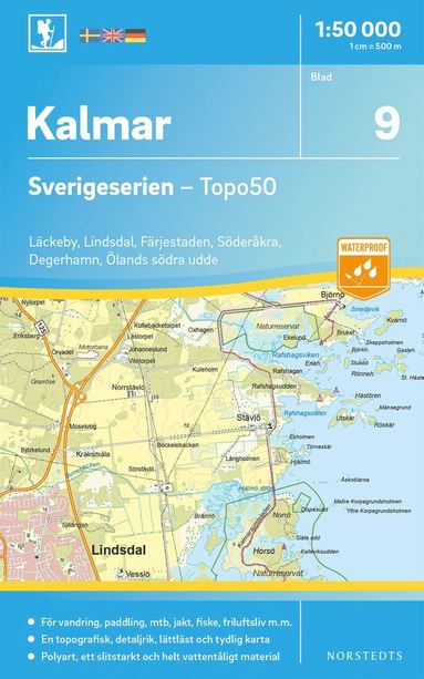 bokomslag 9 Kalmar Sverigeserien Topo50 : Skala 1:50 000