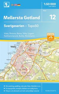 bokomslag 12 Mellersta Gotland Sverigeserien Topo50 : Skala 1:50 000