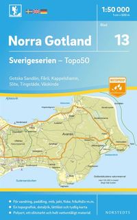 bokomslag 13 Norra Gotland Sverigeserien Topo50 : Skala 1:50 000