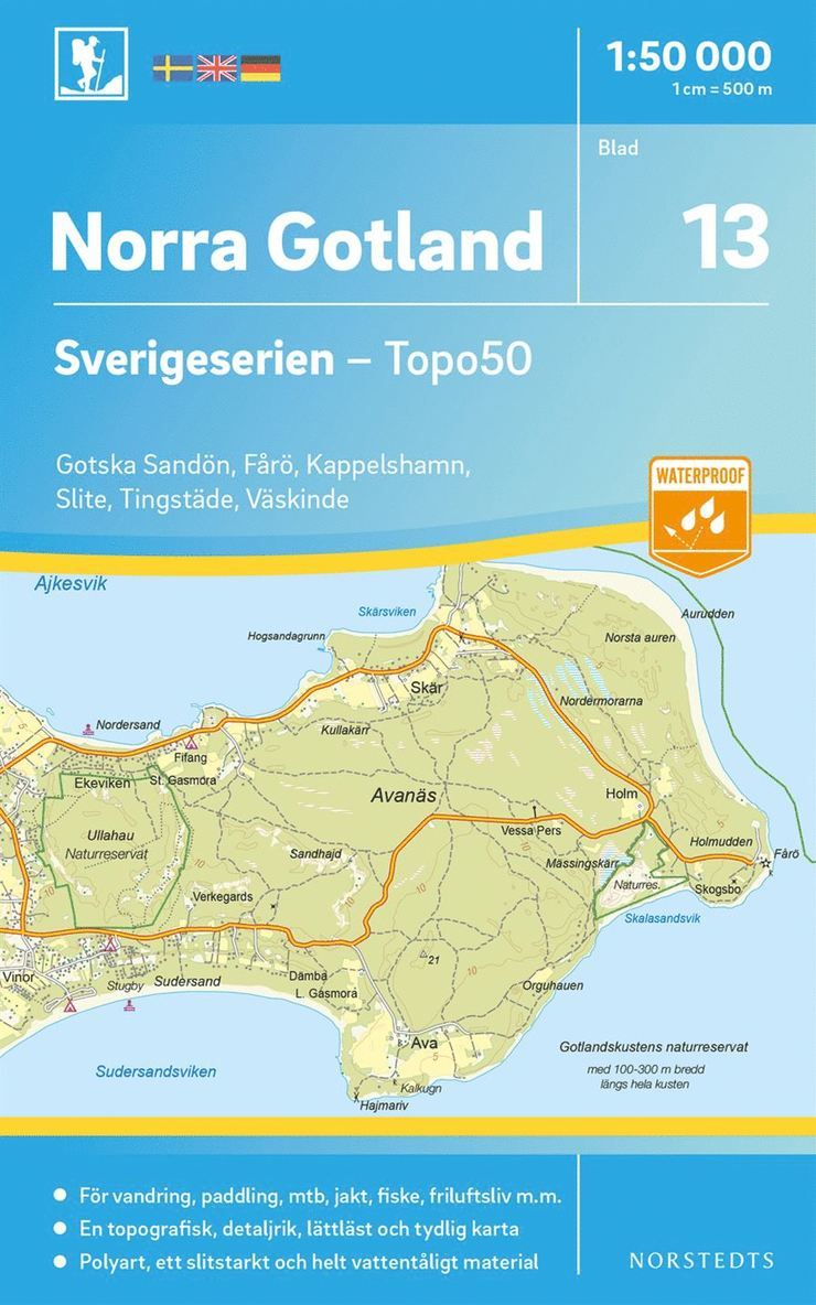 13 Norra Gotland Sverigeserien Topo50 : Skala 1:50 000 1