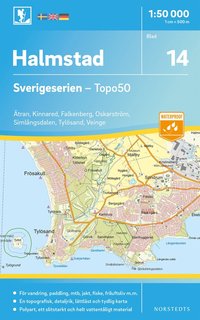 bokomslag 14 Halmstad Sverigeserien Topo50 : Skala 1:50 000