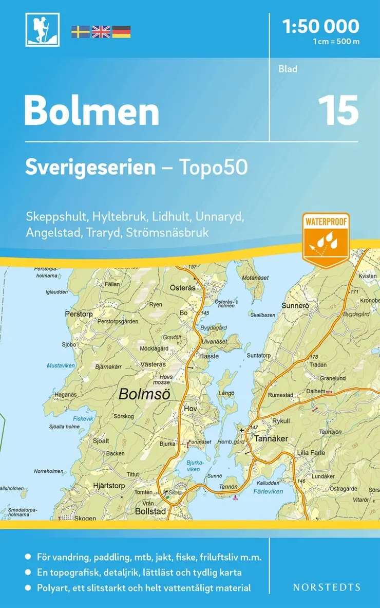 15 Bolmen Sverigeserien Topo50 : Skala 1:50 000