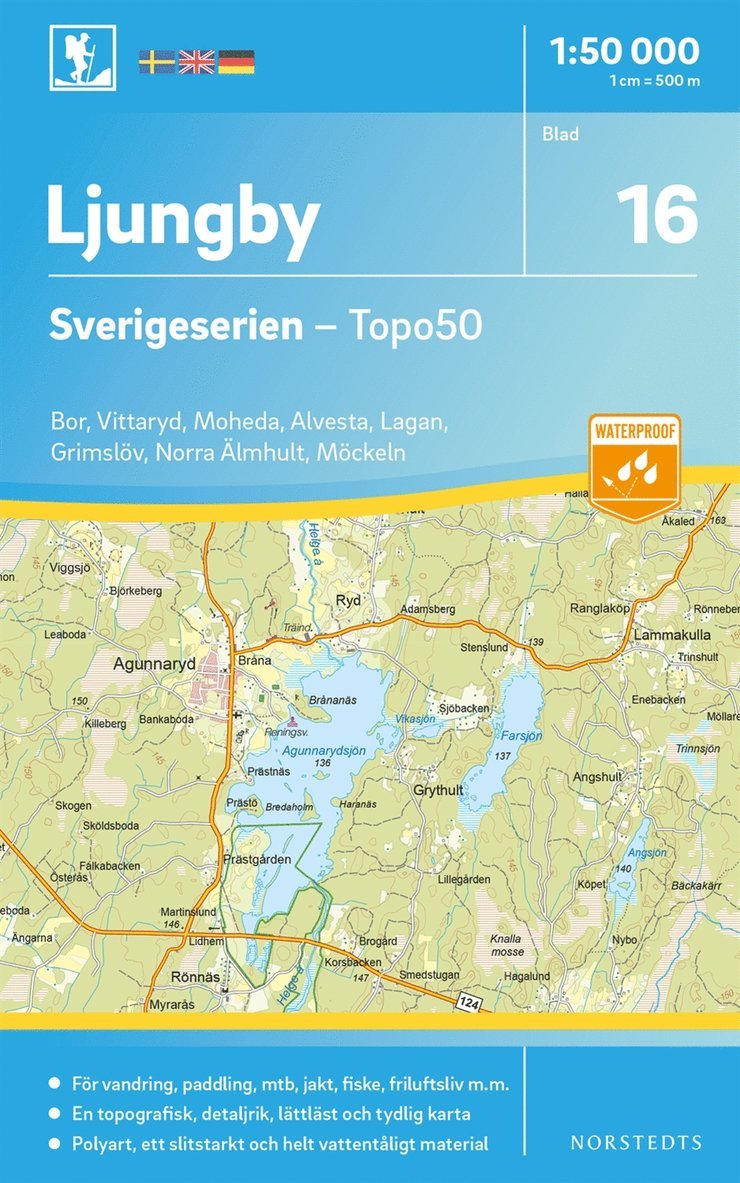 16 Ljungby Sverigeserien Topo50 : Skala 1:50 000, Övrigt