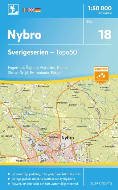 bokomslag 18 Nybro Sverigeserien Topo50 : Skala 1:50 000