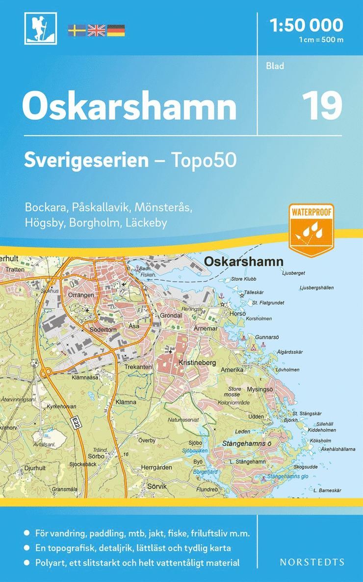 19 Oskarshamn Sverigeserien Topo50 : Skala 1:50 000 1