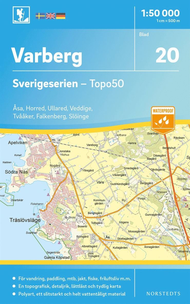 20 Varberg Sverigeserien Topo50 : Skala 1:50 000 1