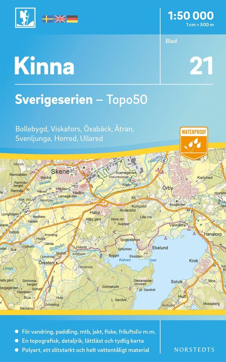 21 Kinna Sverigeserien Topo50 : Skala 1:50 000 1