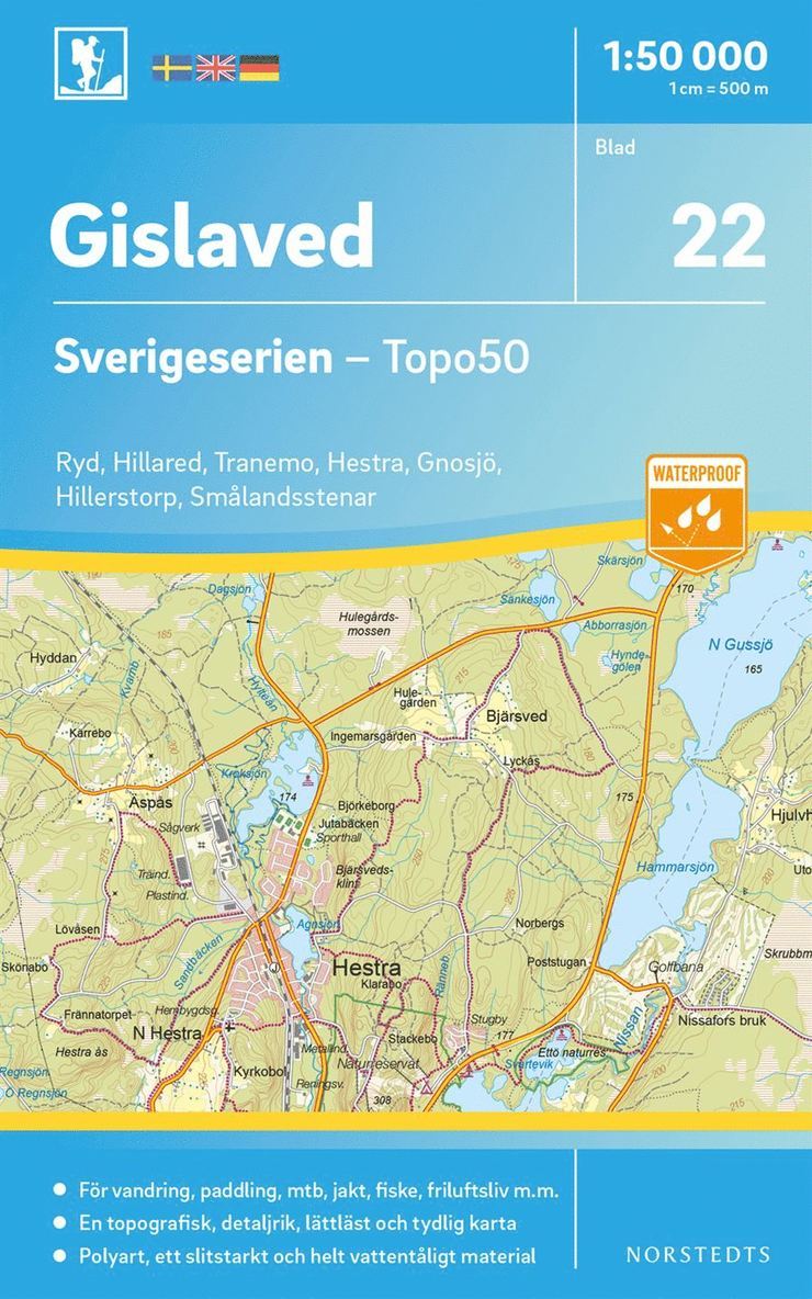 22 Gislaved Sverigeserien Topo50 : Skala 1:50 000 1