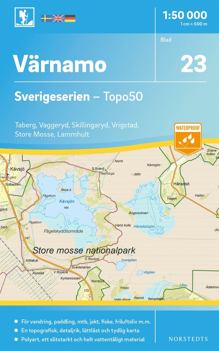 23 Värnamo Sverigeserien Topo50 : Skala 1:50 000, Övrigt