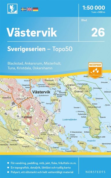 bokomslag 26 Västervik Sverigeserien Topo50 : Skala 1:50 000