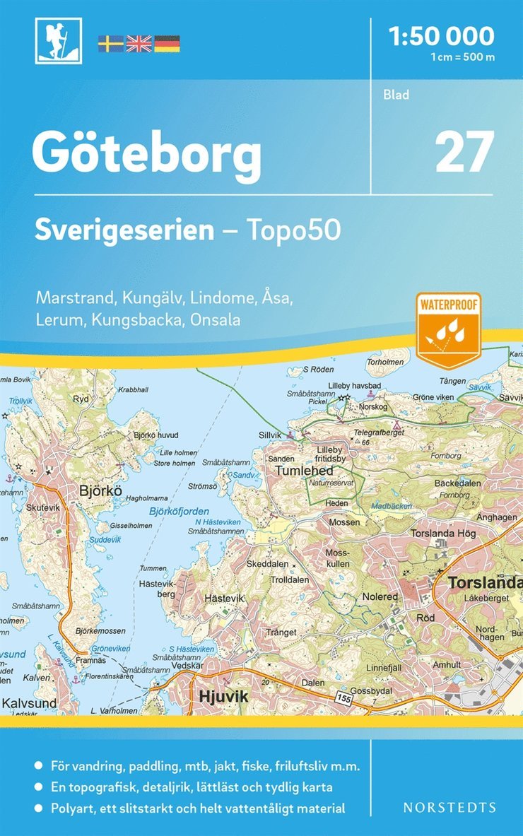 27 Göteborg Sverigeserien Topo50 : Skala 1:50 000, Övrigt