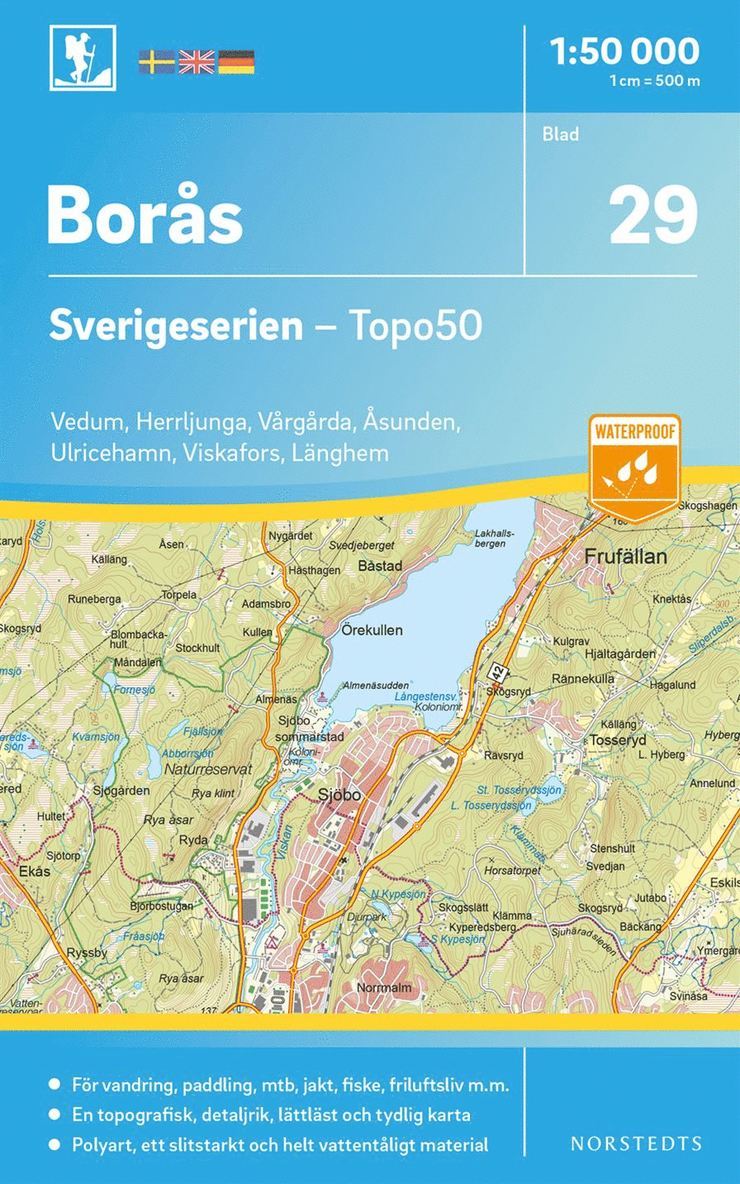 29 Borås Sverigeserien Topo50 : Skala 1:50 000 1