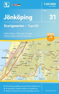 bokomslag 31 Jönköping Sverigeserien Topo50 : Skala 1:50 000