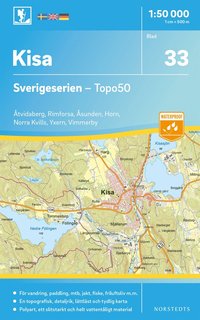 bokomslag 33 Kisa Sverigeserien Topo50 : Skala 1:50 000