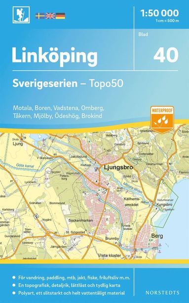 bokomslag 40 Linköping Sverigeserien Topo50 : Skala 1:50 000