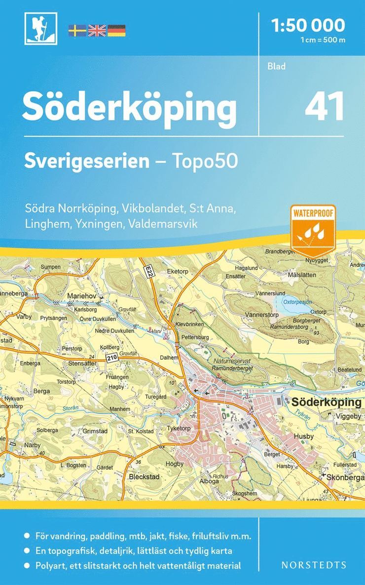 41 Söderköping Sverigeserien Topo50 : Skala 1:50 000 1