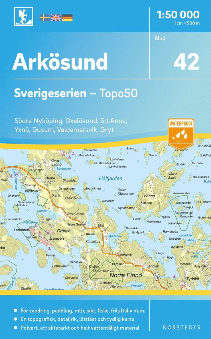 42 Arkösund Sverigeserien Topo50 : Skala 1:50 000 1