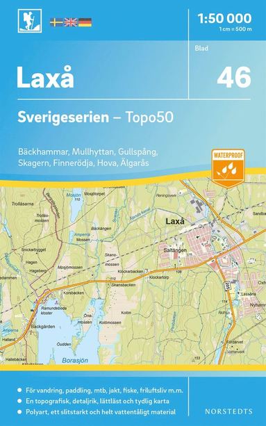 bokomslag 46 Laxå Sverigeserien Topo50 : Skala 1:50 000